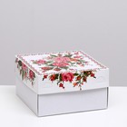 Коробка для торта "Цветы пиксели", 21,5 х 21,5 х 12 см, 1 кг - фото 320657096