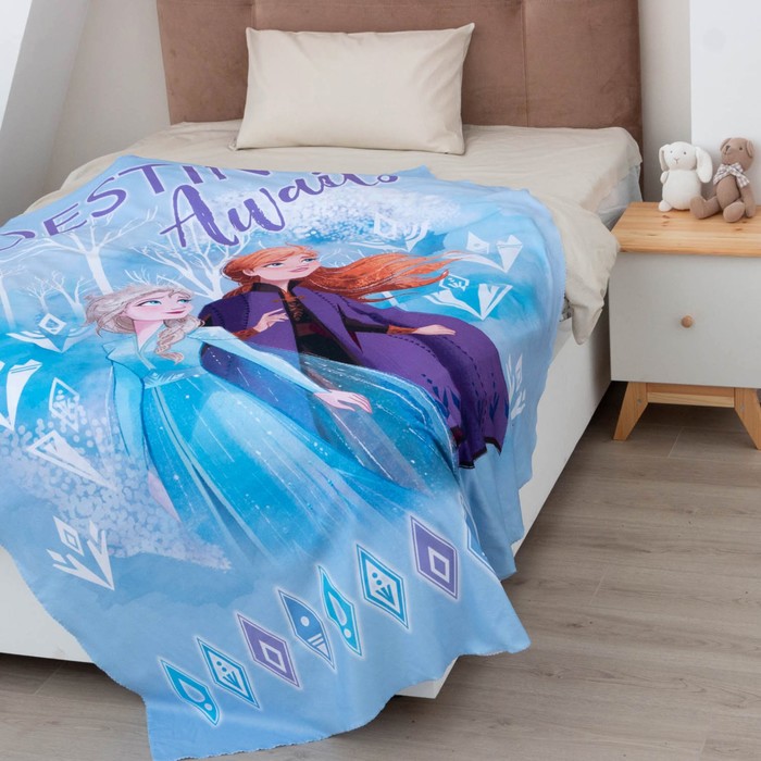 Плед детский «Принцессы» 1.5 сп, 140×210 см, голубое - Фото 1