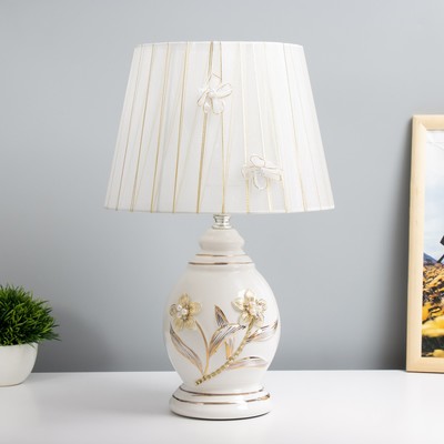 Настольная лампа 16778/1 E14 40 Вт бело-золотой 24×24×38 см RISALUX