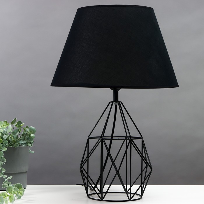 Настольная лампа 16782/1 E27 40 Вт черный 22×22×48 см RISALUX - Фото 1