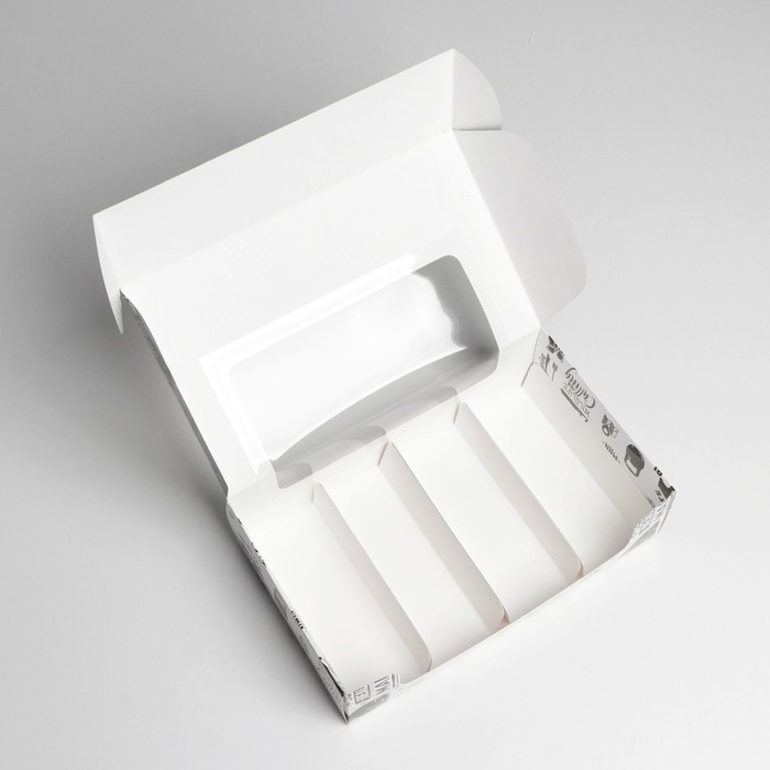 Коробка для эклеров с вкладышами, кондитерская упаковка «MАN PATTERN», 25,2 х 15 х 7 см - фото 1905880092