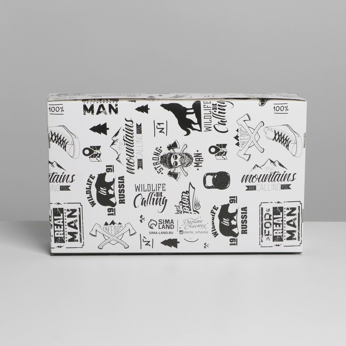 Коробка для эклеров с вкладышами, кондитерская упаковка «MАN PATTERN», 25,2 х 15 х 7 см - фото 1883781249