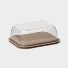 Маслёнка двухсторонняя STOCKHOLM, пластик, 14.5×11×5.5 см, шоколадная, мокко - Фото 1