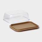 Маслёнка двухсторонняя STOCKHOLM, пластик, 14.5×11×5.5 см, шоколадная, мокко - Фото 6