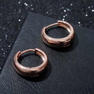 Серьги-кольца «Эстетика» круг, цвет розовое золото