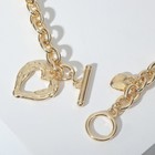 Кулон «Цепь» сердце из коры, цвет золото, 46 см - Фото 3