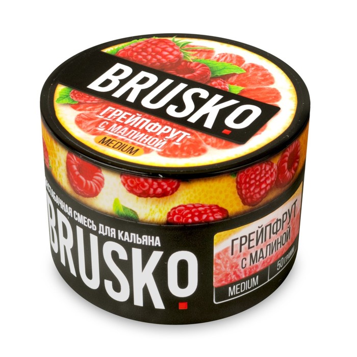 Бестабачная никотиновая смесь для кальяна  Brusko "Грейпфрут с малиной", 50 г, medium - Фото 1
