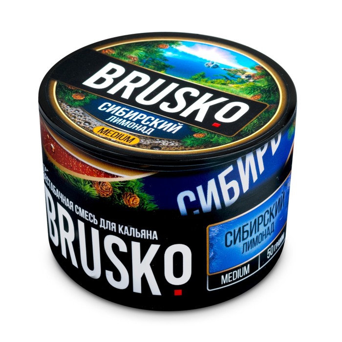 

Бестабачная никотиновая смесь для кальяна Brusko "Сибирский лимонад", 50 г, medium