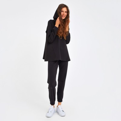 Костюм женский (толстовка, брюки) MINAKU: Home comfort, размер 42, чёрный