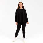 Комплект женский (толстовка, брюки) MINAKU: Home comfort цвет чёрный, р-р 48 - фото 44482822