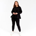 Комплект женский (толстовка, брюки) MINAKU: Home comfort цвет чёрный, р-р 50 - фото 5380239