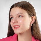 Набор серьги и Кафф «Цацки» верёвки, цвет белый в серебре - Фото 6