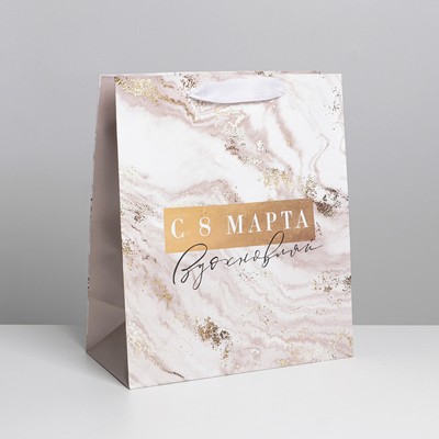 Пакет подарочный ламинированный, упаковка, «8 марта», ML 23 х 27 х 11.5 см