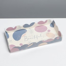 Коробка для печенья, кондитерская упаковка с PVC крышкой, «Абстракция», 10.5 х 21 х 3 см