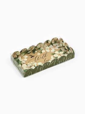 Коробка для печенья, кондитерская упаковка с пластиковой крышкой, «Пчёлка», 10.5 х 21 х 3 см (комплект 5 шт)