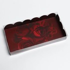 Коробка для печенья, кондитерская упаковка с PVC крышкой, «Розы», 10.5 х 21 х 3 см - Фото 2