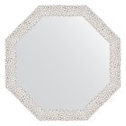 Зеркало в багетной раме, чеканка белая 46 мм,  48,2х48,2 см - фото 295367863