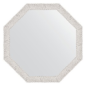 Зеркало в багетной раме, чеканка белая 46 мм,  58,2х58,2 см
