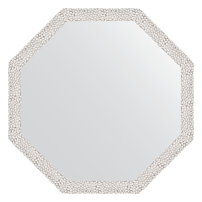 Зеркало в багетной раме, чеканка белая 46 мм,  68,2х68,2 см
