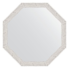 Зеркало в багетной раме, чеканка белая 46 мм, 63x63 см