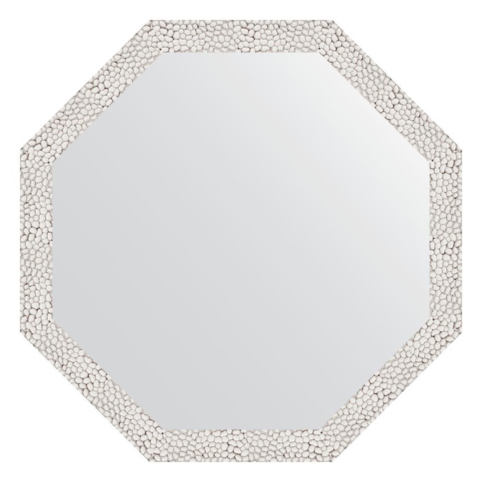 Зеркало в багетной раме, чеканка белая 46 мм, 63x63 см
