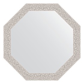 Зеркало в багетной раме, мозаика хром 46 мм, 48,2х48,2 см