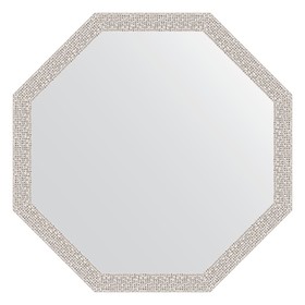 Зеркало в багетной раме, мозаика хром 46 мм, 68,2х68,2 см