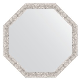 Зеркало в багетной раме, мозаика хром 46 мм, 63x63 см