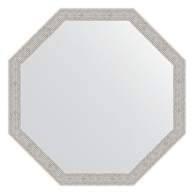 Зеркало в багетной раме, волна алюминий 46 мм, 63x63 см