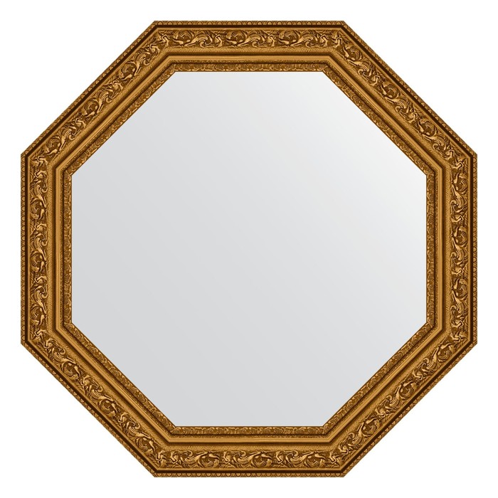Зеркало в багетной раме, виньетка состаренное золото 56 мм,  50,4х50,4 см