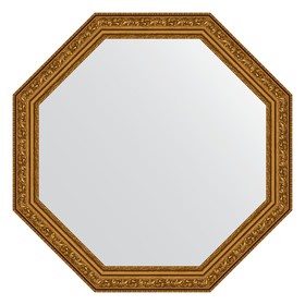 Зеркало в багетной раме, виньетка состаренное золото 56 мм,  60,4х60,4 см