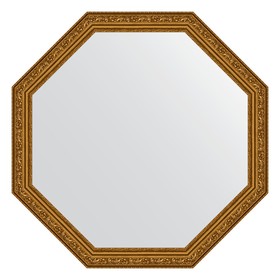 Зеркало в багетной раме, виньетка состаренное золото 56 мм,  70,4х70,4 см