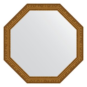 Зеркало в багетной раме, виньетка состаренное золото 56 мм, 65x65 см