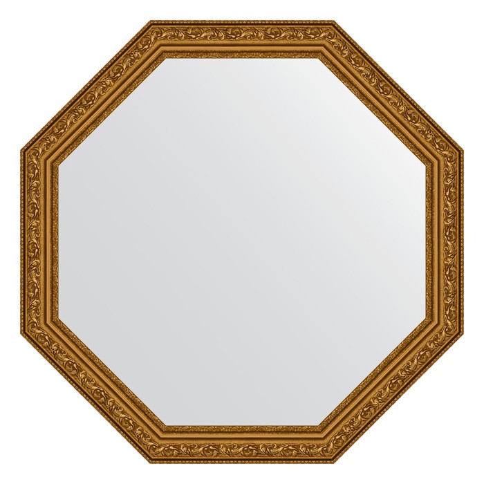 Зеркало в багетной раме, виньетка состаренное золото 56 мм, 65x65 см