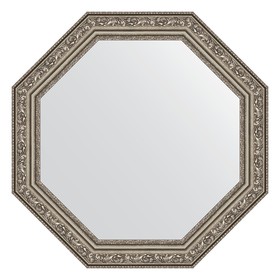 Зеркало в багетной раме, виньетка состаренное серебро 56 мм, 50,4х50,4 см