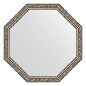 Зеркало в багетной раме, виньетка состаренное серебро 56 мм, 70,4х70,4 см