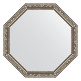 Зеркало в багетной раме, виньетка состаренное серебро 56 мм, 65x65 см