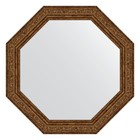 Зеркало в багетной раме, виньетка состаренная бронза 56 мм, 50,4х50,4 см - фото 295367943