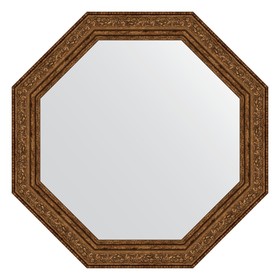 Зеркало в багетной раме, виньетка состаренная бронза 56 мм, 50,4х50,4 см