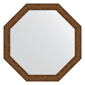 Зеркало в багетной раме, виньетка состаренная бронза 56 мм, 65x65 см