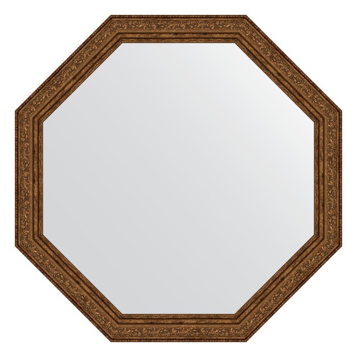 Зеркало в багетной раме, виньетка состаренная бронза 56 мм, 65x65 см