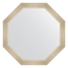 Зеркало в багетной раме, травленое серебро 59 мм, 65x65 см