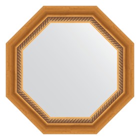 Зеркало в багетной раме, состаренное золото с плетением 70 мм, 53,2х53,2 см