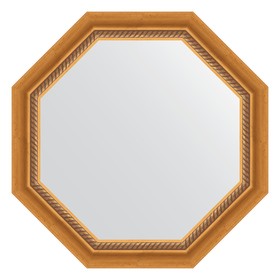 Зеркало в багетной раме, состаренное золото с плетением 70 мм, 63,2х63,2 см