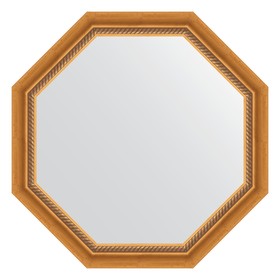 Зеркало в багетной раме, состаренное золото с плетением 70 мм, 73,2х73,2 см