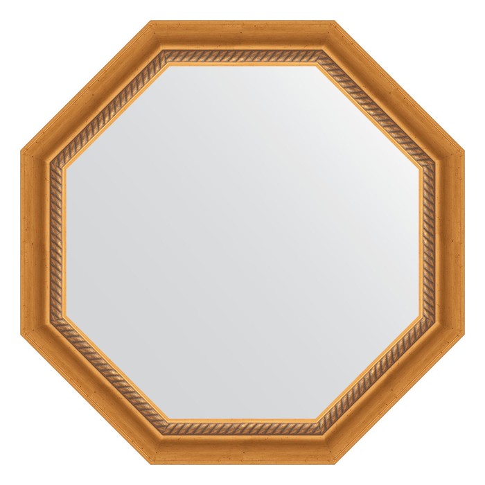 Зеркало в багетной раме, состаренное золото с плетением 70 мм, 68x68 см