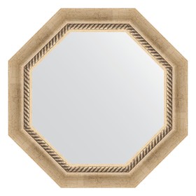 Зеркало в багетной раме, состаренное серебро с плетением 70 мм,  53,2х53,2 см