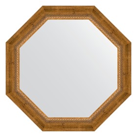 Зеркало в багетной раме, состаренная бронза с плетением 70 мм, 63х63 см