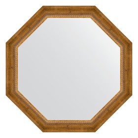 Зеркало в багетной раме, состаренная бронза с плетением 70 мм, 73х73 см