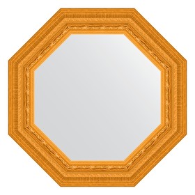 Зеркало в багетной раме, сусальное золото 80 мм, 54,8х54,8 см
